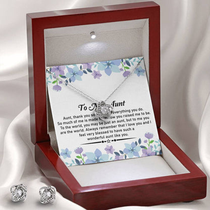 Love Knot Necklace and Earring Set – Ideal for Gifting to Your Cherished Aunt - SOUVMOUR