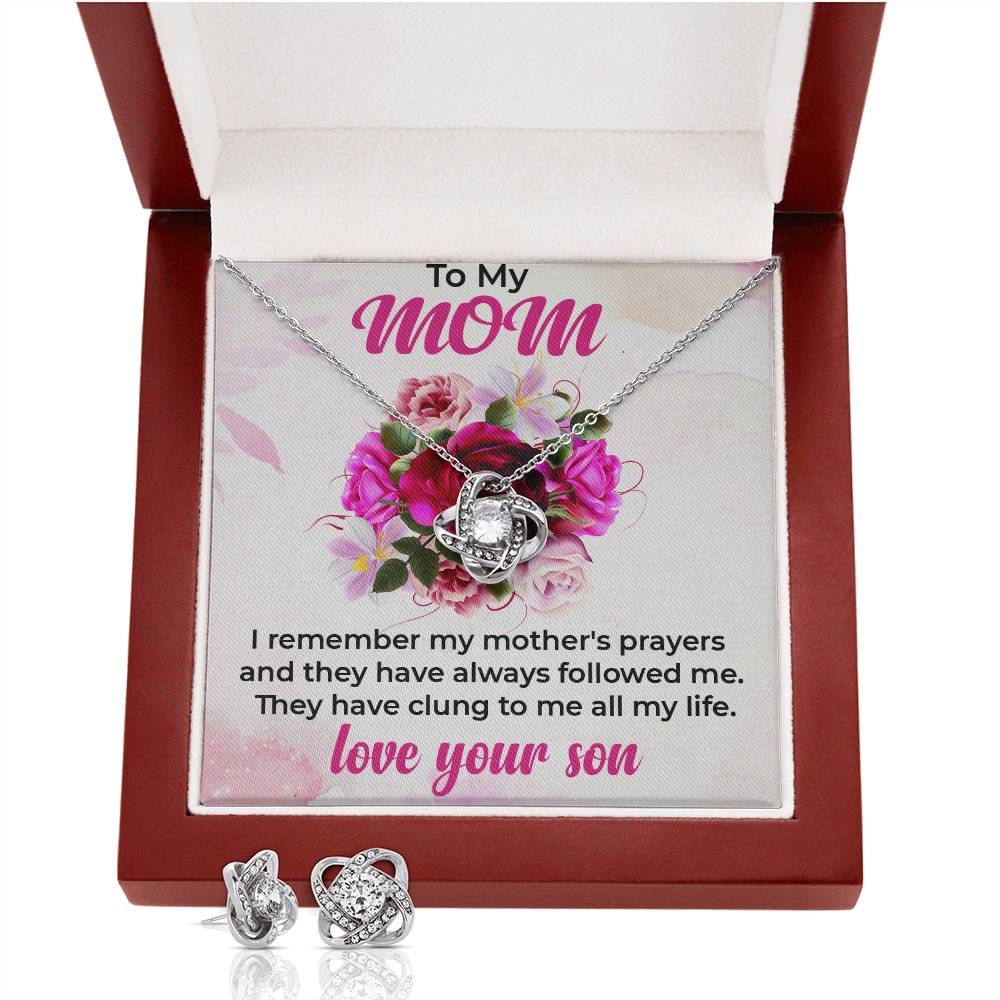 To My Mom | Beautiful Jewelry Set Featuring Love Knot Design from Son
