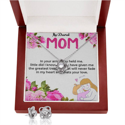 To My Dearest Mom | Elegant Love Knot Jewelry Set with Earrings