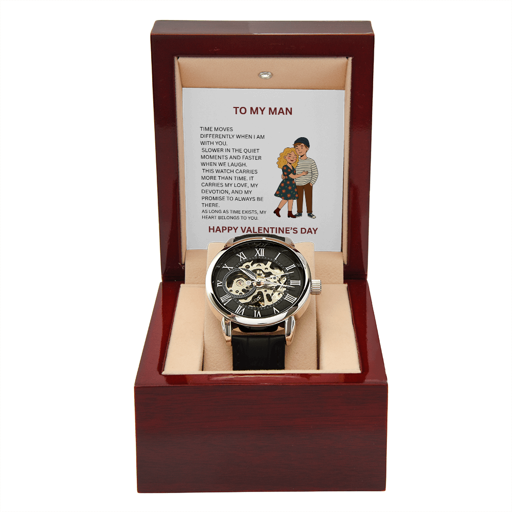 Luxury Openwork Men's Watch – Valentine's Day Gift for Boyfriend