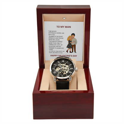 Luxury Openwork Men's Watch – Valentine's Day Gift for Boyfriend