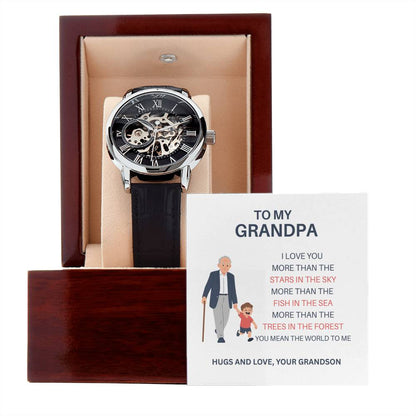 To My Amazing Grandpa – Openwork Watch from Grandson with Personalized Message Card