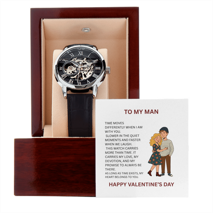 Luxury Openwork Men's Watch – Valentine's Day Gift for Boyfriend