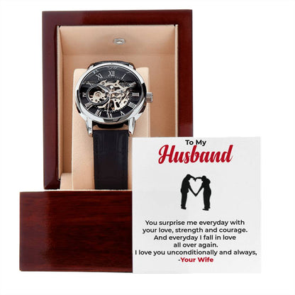 To The Love of My Life Openwork Watch | Classic Gift for Him