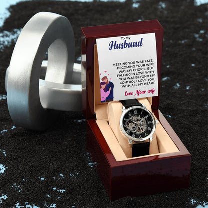 To My Awesome Husband Openwork Watch | Elegant Watch Gift