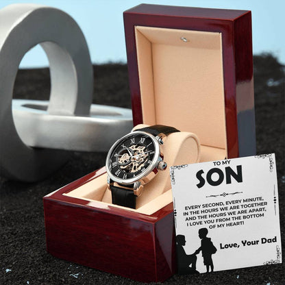 Dear Son | Openwork Watch Gift from Dad | Elegant Watch for Son