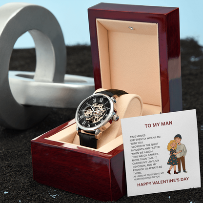Luxury Openwork Men's Watch – Valentine's Day Gift for Boyfriend