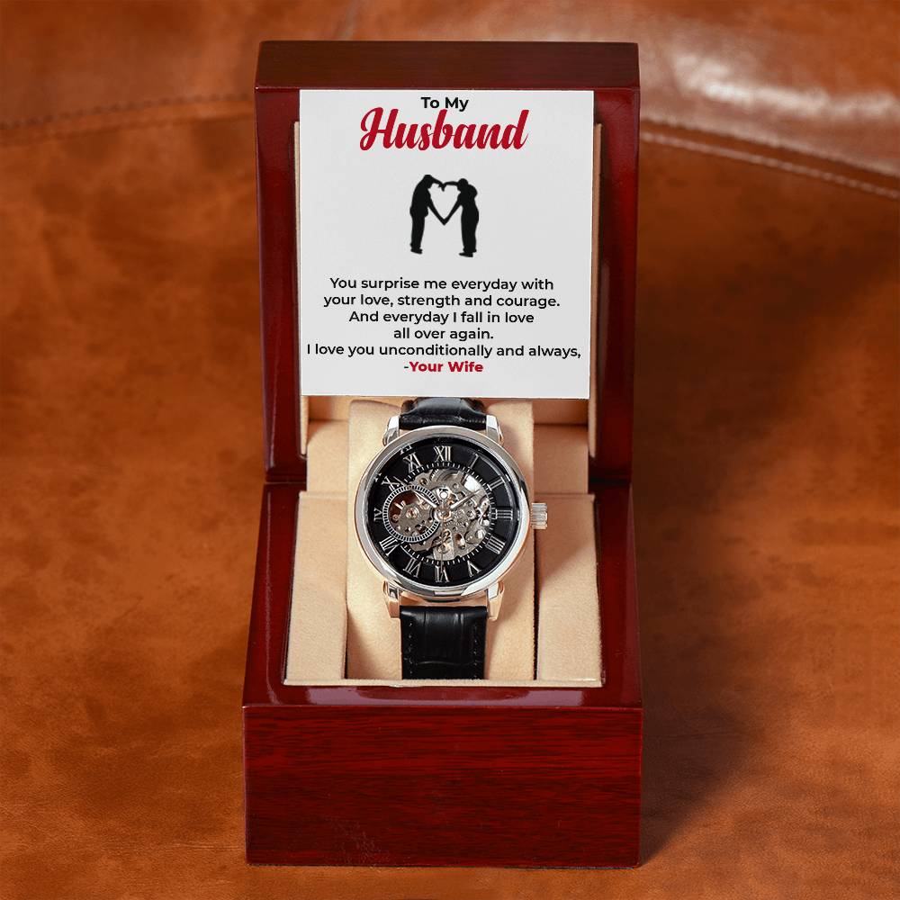 To The Love of My Life Openwork Watch | Classic Gift for Him