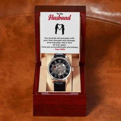To The Love of My Life Openwork Watch | Classic Gift for Him