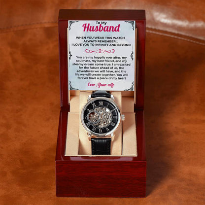 To My Husband Openwork Watch Gift  | Timeless  Watch  Gift For Husband