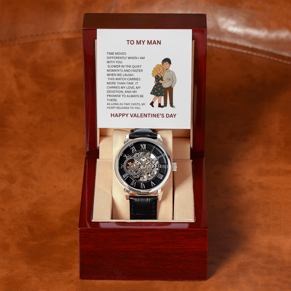 Luxury Openwork Men's Watch – Valentine's Day Gift for Boyfriend