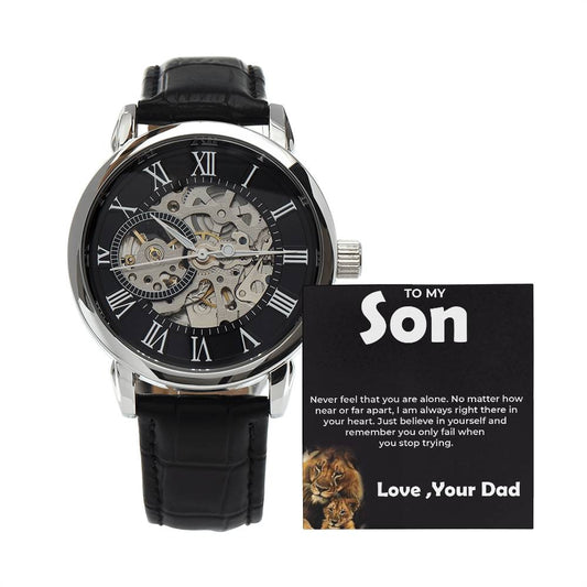 To My Brave Son | Openwork Watch Gift from Dad | Timeless Gift for Son