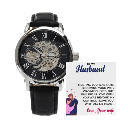 To My Awesome Husband Openwork Watch | Elegant Watch Gift