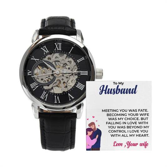 To My Awesome Husband Openwork Watch | Elegant Watch Gift