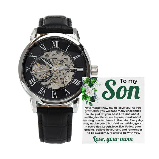 To My Lovely Boy | Openwork Watch Gift from Mom | Special Son Watch