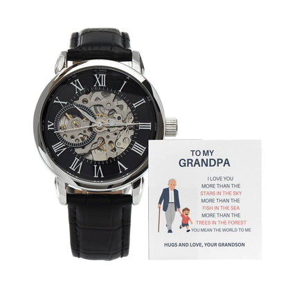 To My Amazing Grandpa – Openwork Watch from Grandson with Personalized Message Card