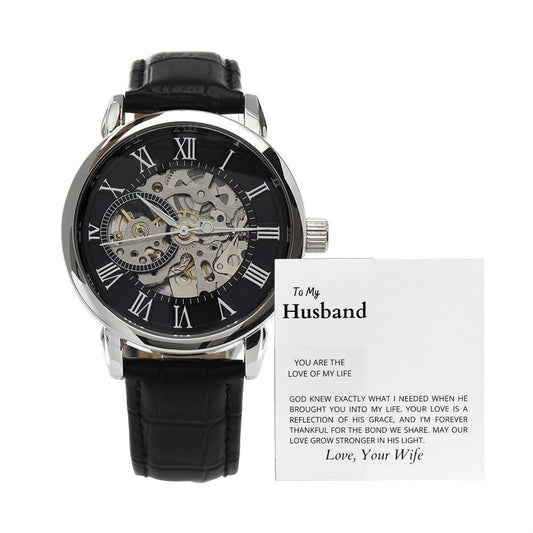 To My Husband, the Love of My Life Openwork Watch | Perfect Gift for Him