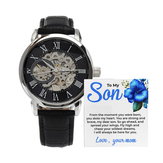 To My Dear Son | Openwork Watch Gift from Mom | Meaningful Watch Gift
