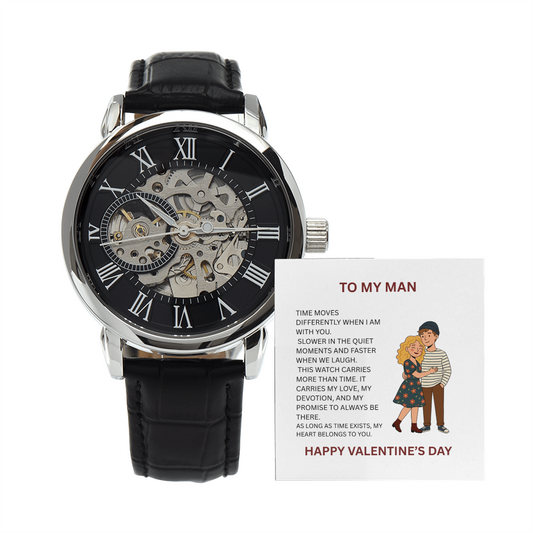 Luxury Openwork Men's Watch – Valentine's Day Gift for Boyfriend