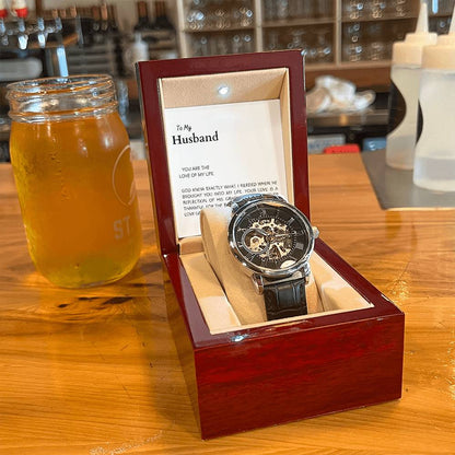 To My Husband, the Love of My Life Openwork Watch | Perfect Gift for Him