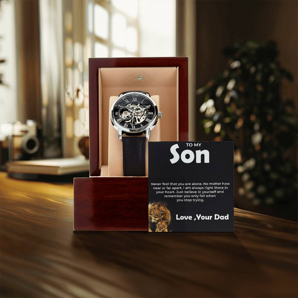 To My Brave Son | Openwork Watch Gift from Dad | Timeless Gift for Son