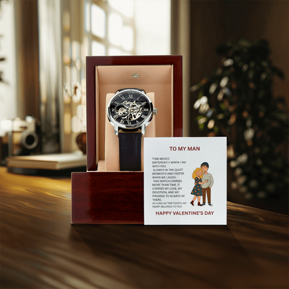 Luxury Openwork Men's Watch – Valentine's Day Gift for Boyfriend