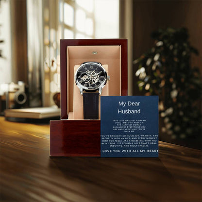 My Dear Husband Openwork Watch | Stylish Gift for Husband