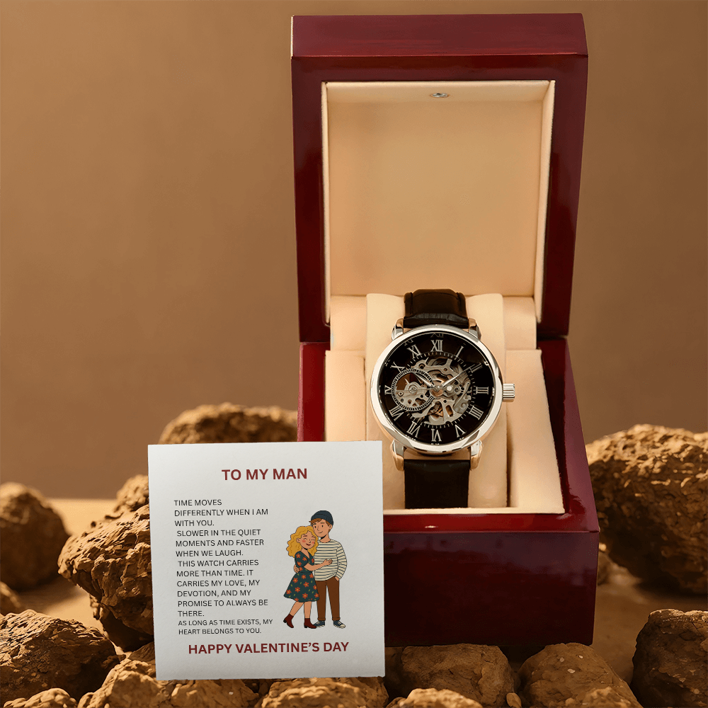 Luxury Openwork Men's Watch – Valentine's Day Gift for Boyfriend