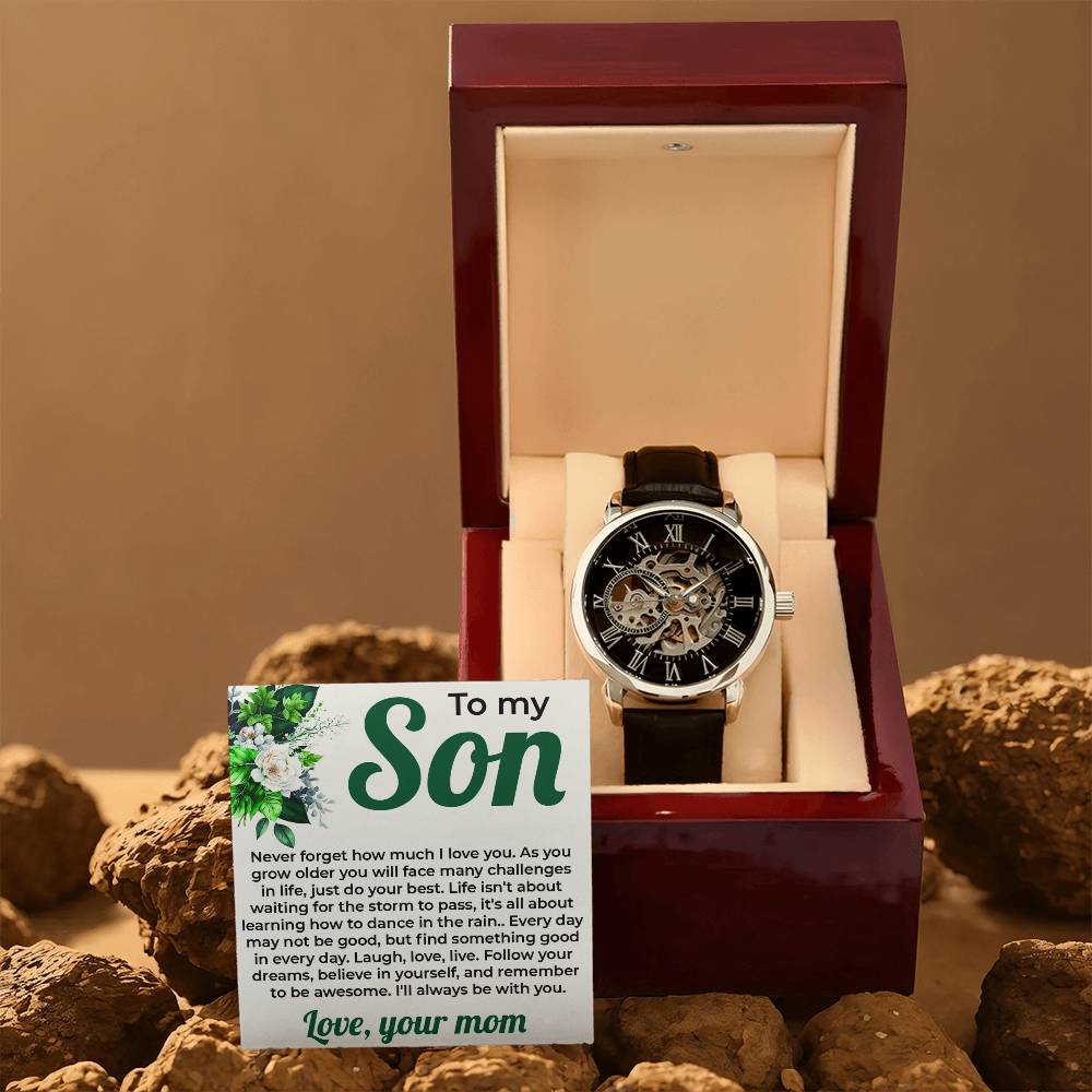 To My Lovely Boy | Openwork Watch Gift from Mom | Special Son Watch