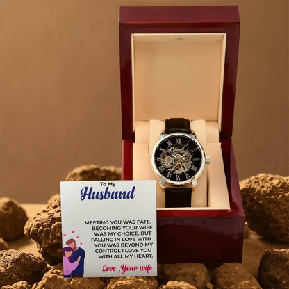 To My Awesome Husband Openwork Watch | Elegant Watch Gift