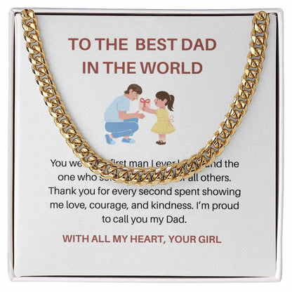 Dad, You’re My First Hero – Elegant Cuban Link Chain For Dad Gift For Father