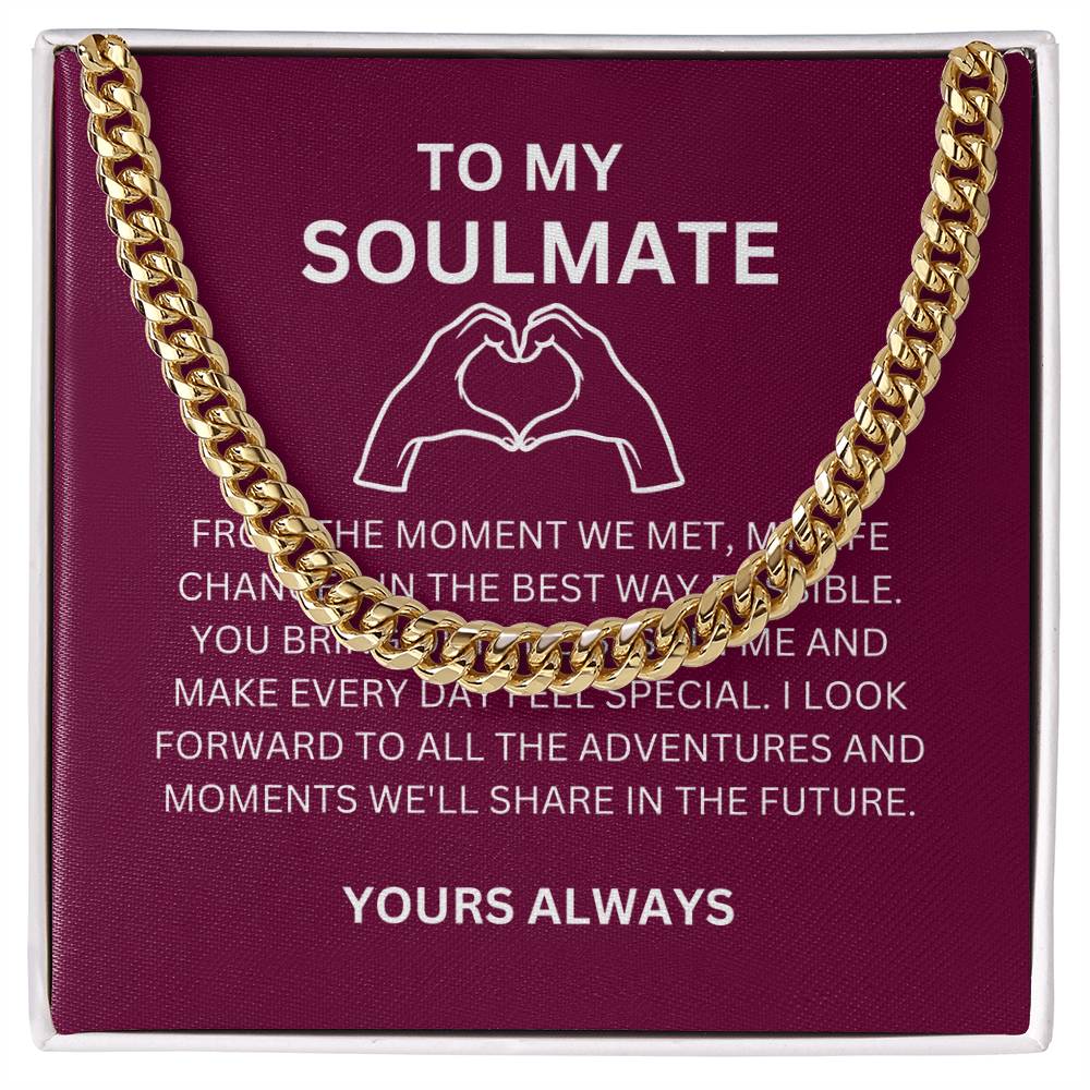 To My Boyfriend — Romantic Cuban Link Chain with Heartfelt Message Card