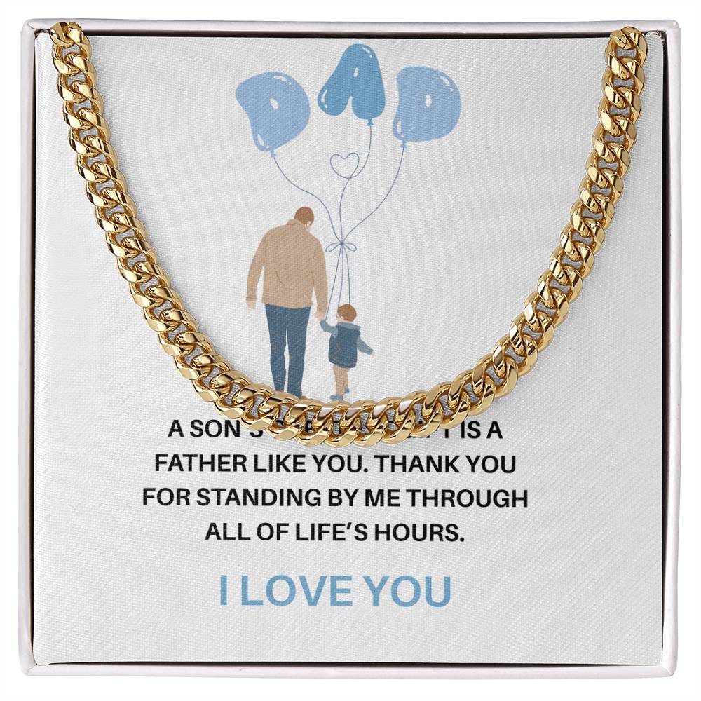To My Dad – Cuban Link Chain Gift from Son | Thank You for Your Love and Support
