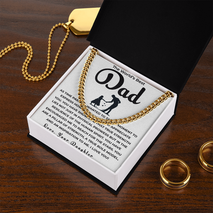 Cuban Link Chain Gift for Dad from Daughter | Celebrating Your Support, Love & the Bond We Share
