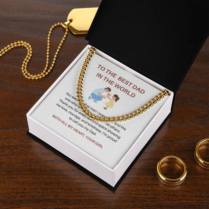 Dad, You’re My First Hero – Elegant Cuban Link Chain For Dad Gift For Father