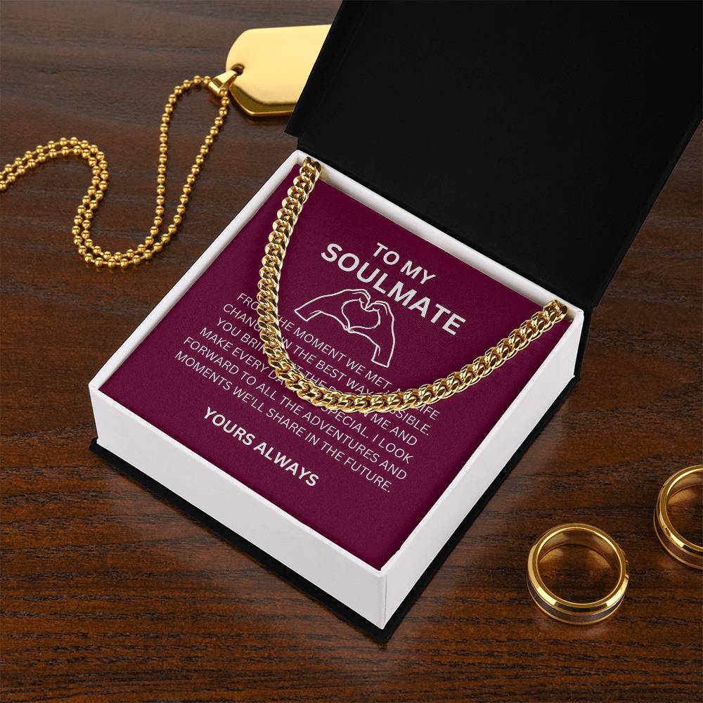 To My Boyfriend — Romantic Cuban Link Chain with Heartfelt Message Card