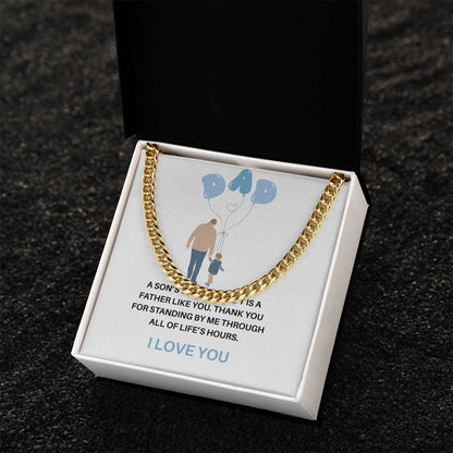 To My Dad – Cuban Link Chain Gift from Son | Thank You for Your Love and Support