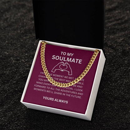 To My Boyfriend — Romantic Cuban Link Chain with Heartfelt Message Card