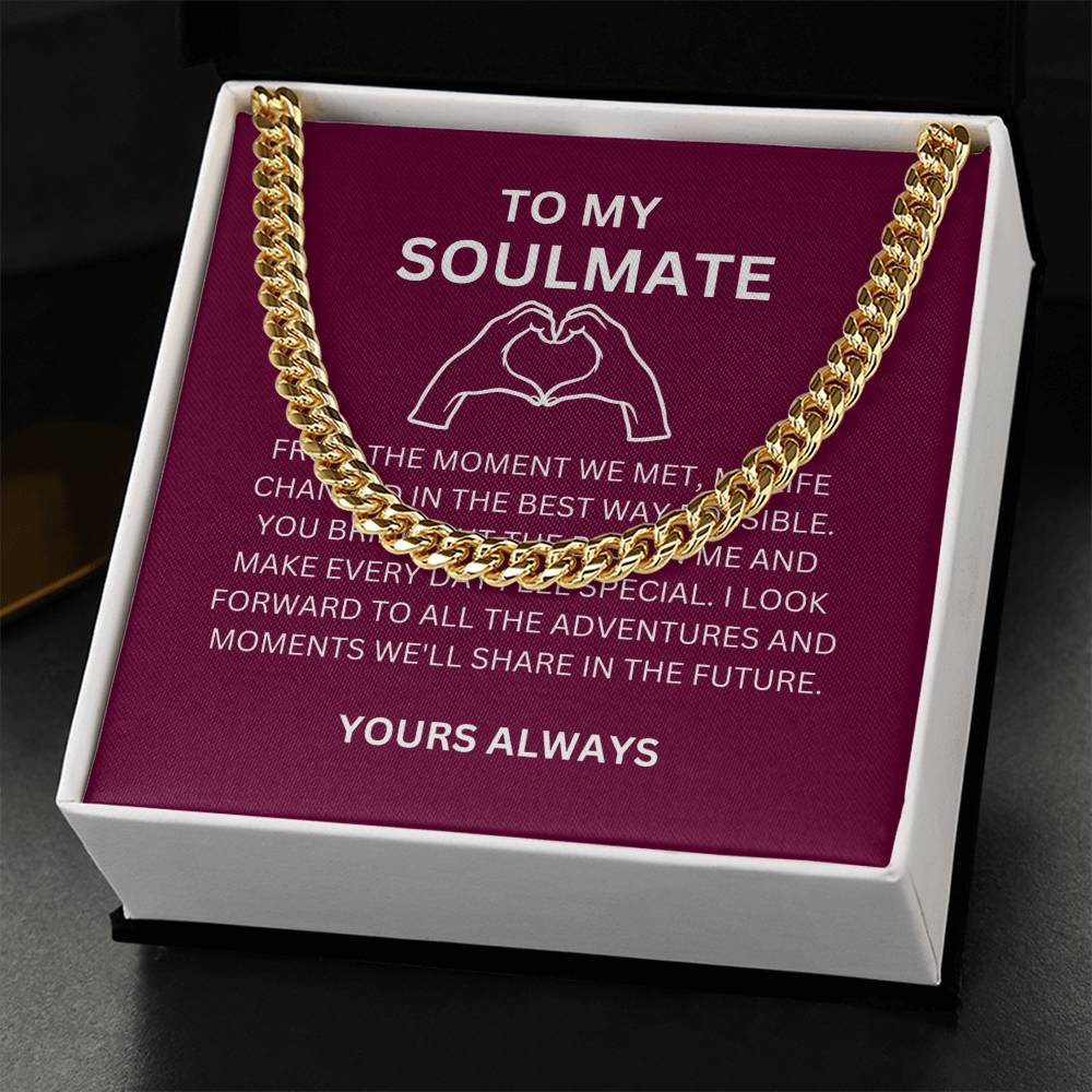 To My Boyfriend — Romantic Cuban Link Chain with Heartfelt Message Card