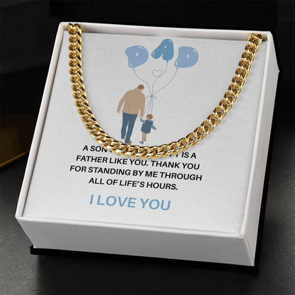To My Dad – Cuban Link Chain Gift from Son | Thank You for Your Love and Support