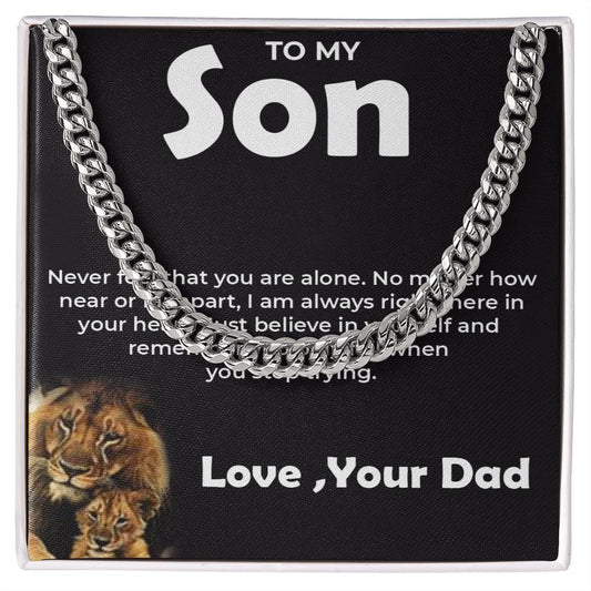 To My Brave Son | Cuban Link Chain from Dad | Stylish Jewelry Gift for Any Occasion