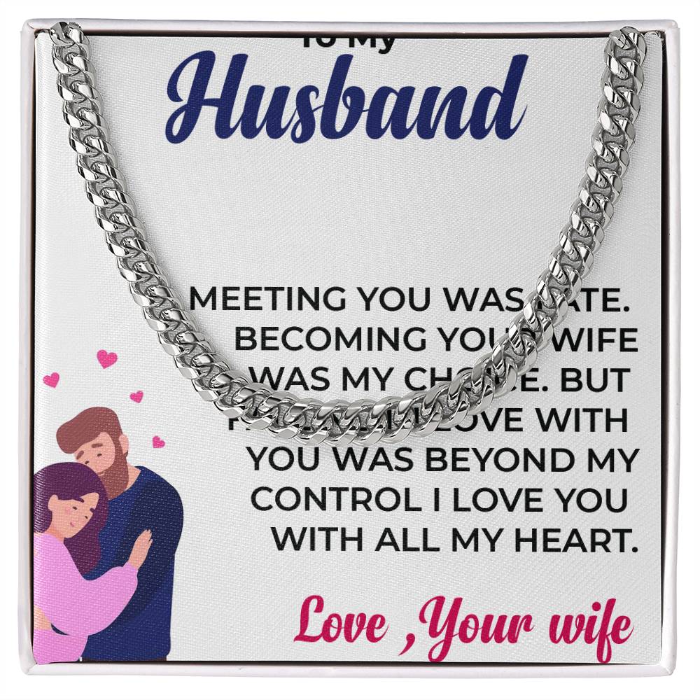 To My Husband | Stylish Cuban Link Chain Necklace Gift for Him