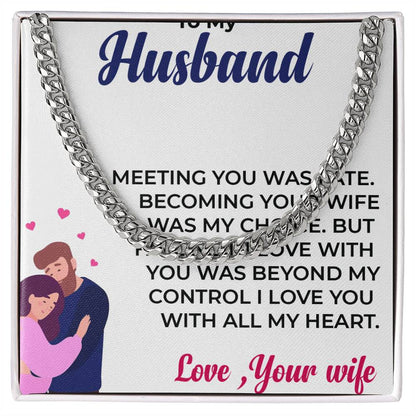To My Husband | Stylish Cuban Link Chain Necklace Gift for Him