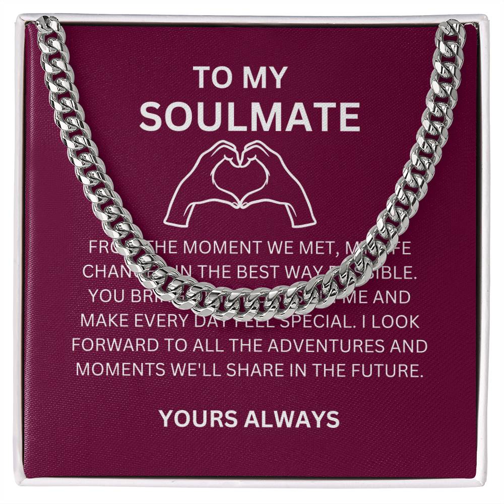 To My Boyfriend — Romantic Cuban Link Chain with Heartfelt Message Card