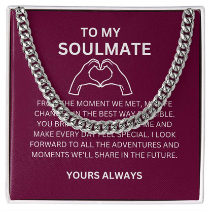 To My Boyfriend — Romantic Cuban Link Chain with Heartfelt Message Card
