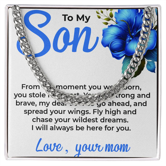 To My Dear Son | Cuban Link Chain Gift from Mom | Thoughtful and Timeless Memento