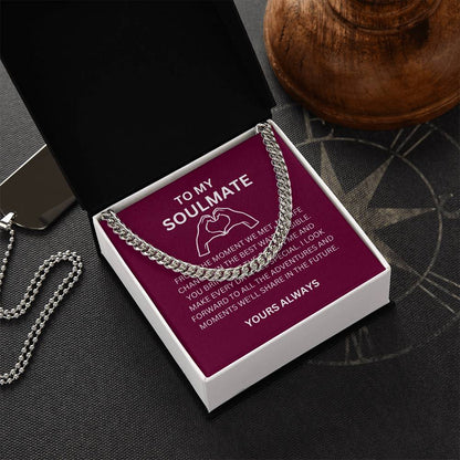 To My Boyfriend — Romantic Cuban Link Chain with Heartfelt Message Card