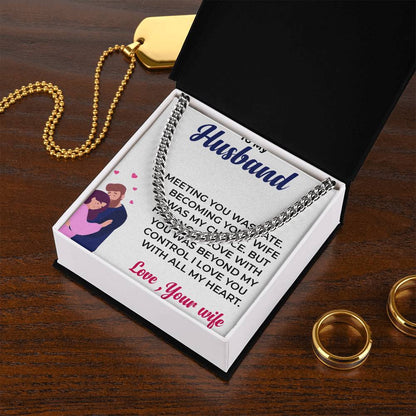 To My Husband | Stylish Cuban Link Chain Necklace Gift for Him