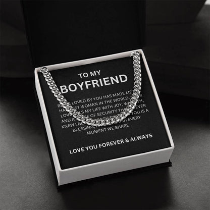 To My Boyfriend, With Love — Cuban Link Chain & Heartfelt Message Card