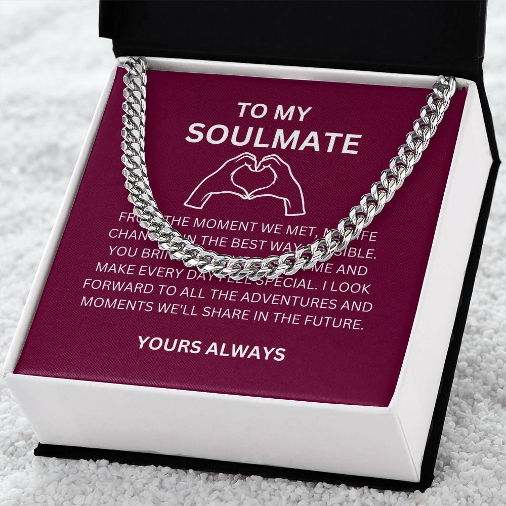 To My Boyfriend — Romantic Cuban Link Chain with Heartfelt Message Card